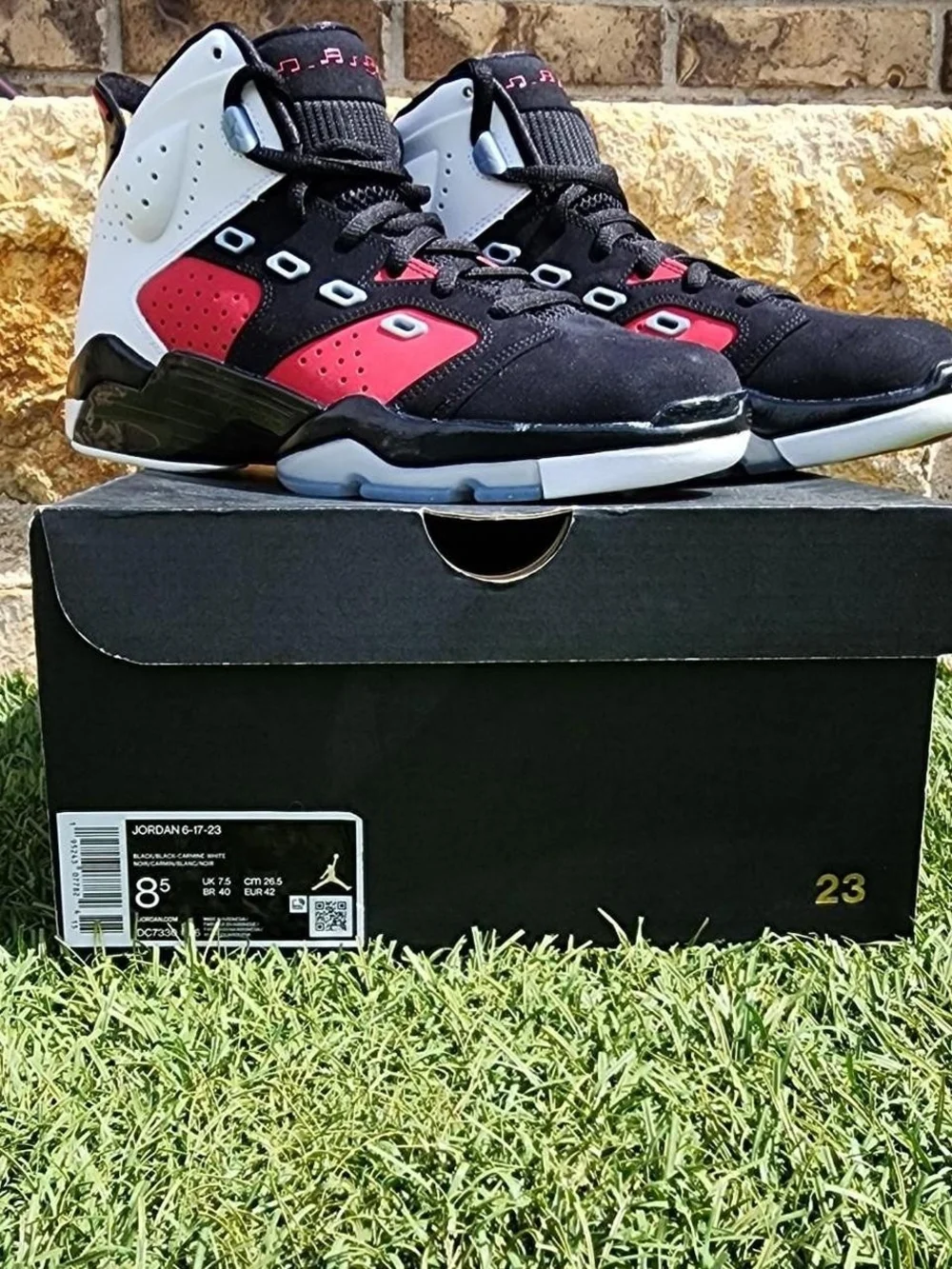 Air Jordan 6-17-23 Black/Red/White Basketball Shoes